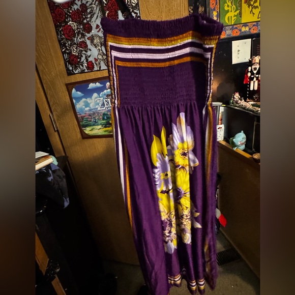 Purple Striped Summer Sundress - Picture 3 of 3